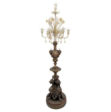 Torcia veneziana decorata con grifoni, vetreria di