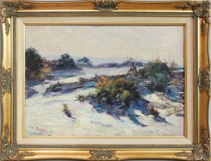 奥古斯特·西耶斯（20世纪）
《雪中的阿尔热拉斯》
布面油画，左下角有签名
38 x 55 厘米