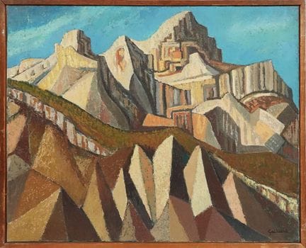 20世纪法国画派
山顶村庄
布面油画，右下角署名J. GAILLARD
50 x 61 厘米