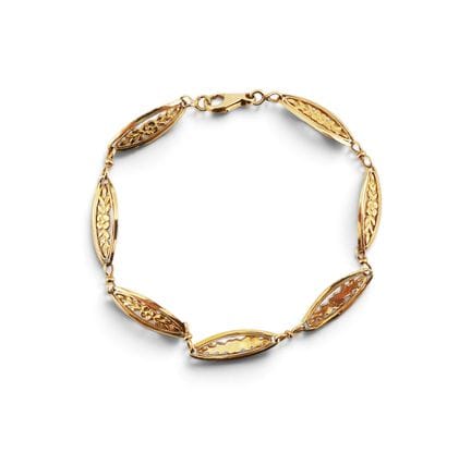 Pulsera de oro amarillo con filigrana
Longitud: 20