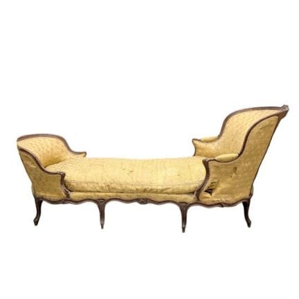 Chaise longue duchesse in noce modellata e intagli