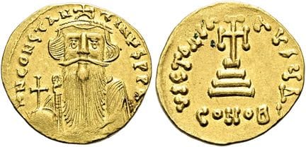 BYZANCE.  Constans II, 641 - 668 apr. J.-C. Solidu
