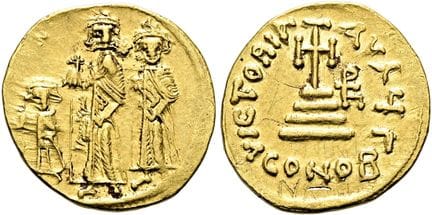 BYZANCE.  Héraclius, 610 - 641 apr. J.-C. Solidus,