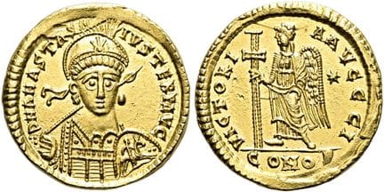 BYZANCE.  Anastase Ier, 491 - 518 apr. J.-C. Solid
