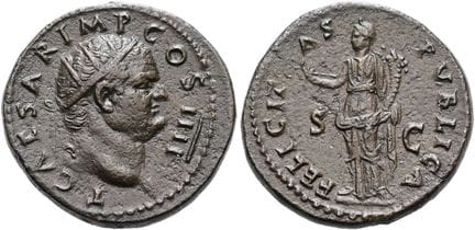 MONNAIES ROMAINES, COLL. E. FRIEDRICH.  Titus en t