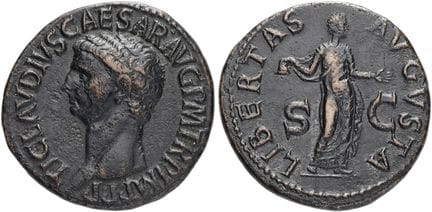 ÉPOQUE IMPÉRIALE ROMAINE.  Claudius, 41 - 54 apr. 
