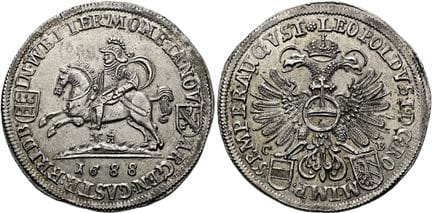 1871年之前的德国硬币与奖章。弗里德贝格，伯格伯爵领地。菲利普·阿道夫·冯·劳·祖·霍尔茨豪森，1