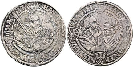 1871年之前的德国硬币与奖章。萨克森，选帝侯及阿尔贝丁王朝。约翰·弗里德里希一世、海因里希和约翰·