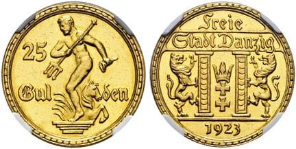 ALEMANIA A PARTIR DE 1871. DANZIG.  25 florines, 2