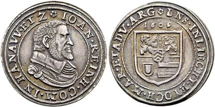 1871年之前的德国硬币与纪念章。哈瑙——利希滕贝格。约翰·莱因哈德一世，1599—1626年。特斯