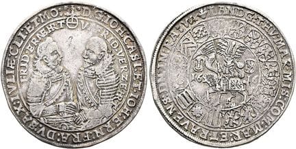 1871年之前的德国钱币与奖章。萨克森——科堡／——艾森纳赫（老戈塔）。 约翰·卡西米尔与约翰·恩斯