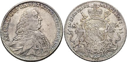 1871年前的德国钱币与奖章。维尔茨堡教区。 亚当·弗里德里希·冯·塞因斯海姆，1755 - 177