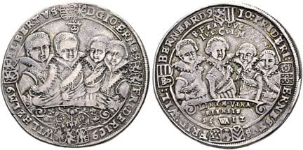 1871年前的德国硬币与奖章。萨克森——中萨克森——魏玛。约翰·恩斯特及其七位兄弟，1605-161