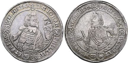 1871年之前的德国钱币与奖章。萨克森——阿尔滕堡。约翰·菲利普及其兄弟，1603—1639年。帝国