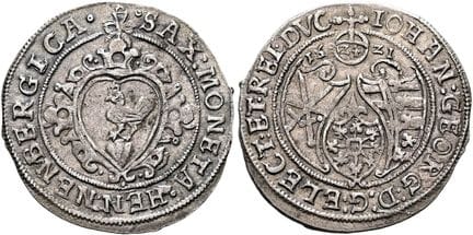 1871年之前的德国钱币与奖章。亨内贝格-施莱辛根伯爵领地。萨克森的约翰·乔治一世，1615-165
