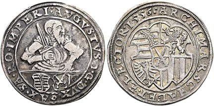 1871年之前的德国硬币与奖章。萨克森，选帝侯及阿尔贝蒂王朝。奥古斯特，1553年—1586年。1/