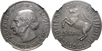 ALEMANIA A PARTIR DE 1871. WESTFALIA.  5 marcos, 3