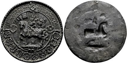 1871年前的德国硬币与奖章。萨克森——老魏玛。腓特烈·威廉，1573—1602年。单面印章（109