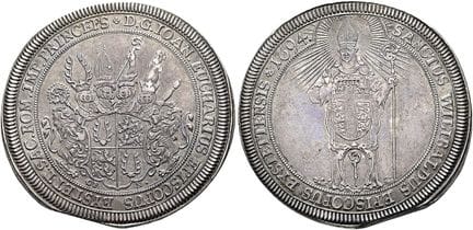 1871年之前的德国硬币与奖章。埃希施泰特教区。约翰·欧卡里乌斯·申克·冯·卡斯特尔，1685年至1
