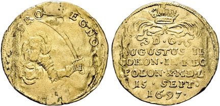 1871年之前的德国硬币与奖章。萨克森、选帝侯及阿尔贝丁王朝。弗里德里希·奥古斯特一世（“强王”），