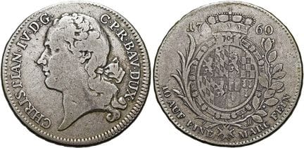 1871年之前的德国硬币与奖章。普法尔茨-比尔肯费尔德-茨魏布吕肯。克里斯蒂安四世，1735-177