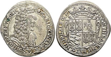 1871年前的德国硬币与奖章。富格尔。西格蒙德·约瑟夫单独执政时期，1684年至1696年。15克鲁