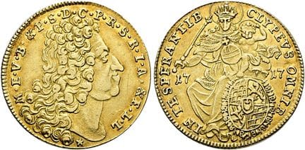 1871年前的德国硬币与奖章。巴伐利亚。马克西米利安二世·埃马努埃尔，1679—1726年。马克西米