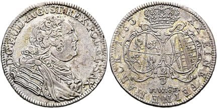 1871年之前的德国硬币与纪念章。萨克森、选帝侯及阿尔伯特王朝。腓特烈·奥古斯特二世，1733—17