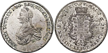 1871年之前的德国硬币与奖章。萨克森——魏玛（-艾森纳赫）。安娜·阿玛莉亚摄政时期，1758—17