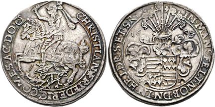 1871年之前的德国硬币与奖章。曼斯菲尔德——真正的欣特奥尔特世系。 克里斯蒂安·弗里德里希，163