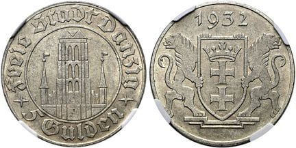 ALEMANIA A PARTIR DE 1871. DANZIG.  5 florines, 30