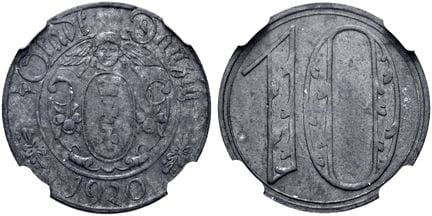 ALEMANIA A PARTIR DE 1871. DANZIG.  10 pfennig, 21