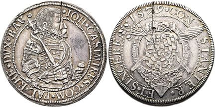 1871年之前的德国硬币与奖章。普法尔茨。约翰·卡西米尔，1576 / 1583 - 1592。帝国