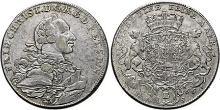 1871年之前的德国钱币与奖章。勃兰登堡——拜罗伊特。弗里德里希·克里斯蒂安，1763—1769年。