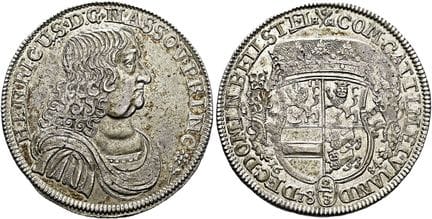 1871年前的德国硬币与奖章。拿骚-迪伦堡。海因里希，1662-1701年。2/3塔勒（古尔登） 直