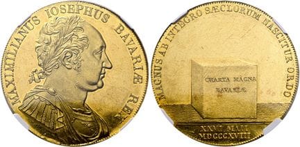 1871年之前的德国硬币与纪念章。巴伐利亚。 马克西米利安四世（一世）·约瑟夫，1799—1825年