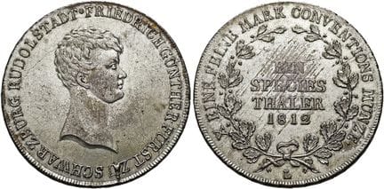 1871年之前的德国硬币与奖章。施瓦茨堡-鲁道尔施塔特。弗里德里希·冈特，1807—1867年。协定