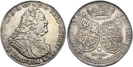 1871年之前的德国硬币与奖章。萨克森，选帝侯及阿尔贝丁王朝。腓特烈·奥古斯特二世，1733—176