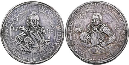 1871年之前的德国硬币与奖章。萨克森——老魏玛。腓特烈·威廉一世与约翰三世，1573—1603年。