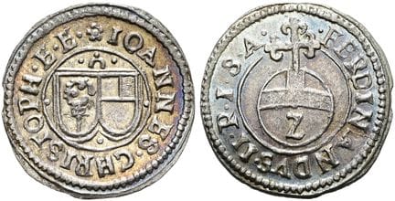 1871年之前的德国硬币与奖章。艾希施泰特教区。约翰·克里斯托夫·冯·韦斯特施泰滕，1612—163
