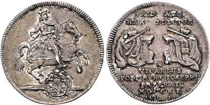 1871年之前的德国硬币与纪念章。萨克森，选帝侯与阿尔贝丁王朝。腓特烈·奥古斯特一世（“强王”），1