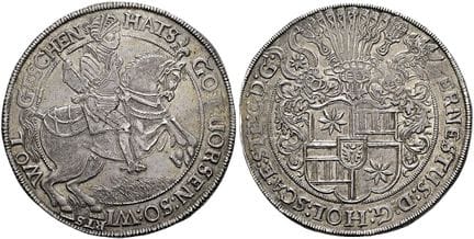 1871年之前的德国硬币与奖章。石勒苏益格-霍尔斯坦-绍恩堡。 恩斯特三世，1601–1622年。双