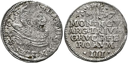 1871年之前的德国硬币与奖章。西里西亚——特申。亚当·温策尔，1579—1617年。三克罗伊策（3