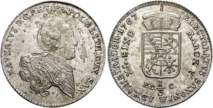 1871年之前的德国硬币与纪念章。萨克森、选帝侯及阿尔贝丁王朝。萨维尔，1763年至1768年。 1