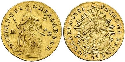 奥地利——匈牙利。哈布斯堡王朝（至1866年）。玛丽亚·特蕾西亚，1740-1780年。杜卡特金币，
