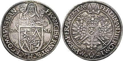 奥地利-匈牙利。新公爵。施利克伯爵。弗朗茨·恩斯特，1652-1675。帝国塔勒，直径44毫米（28