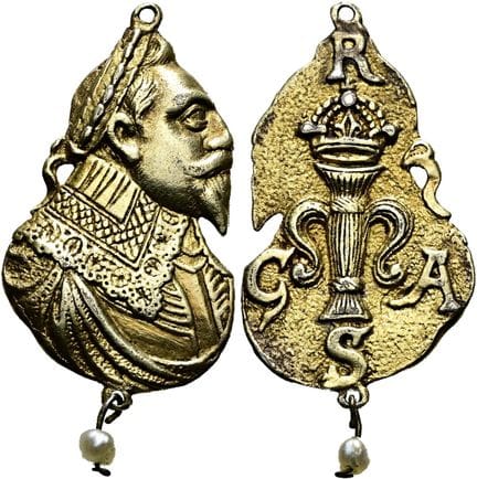 欧洲钱币与奖章。瑞典。古斯塔夫二世·阿道夫，1611—1632年。便携式镀金银质珍品（8.67克）。
