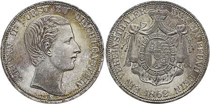 PIÈCES ET MÉDAILLES EUROPÉENNES. LIECHTENSTEIN.  J