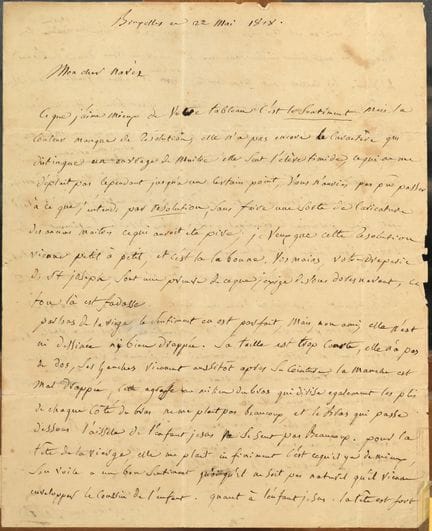 DAVID Jacques-Louis  (1748 - 1825)
Preciosa carta 