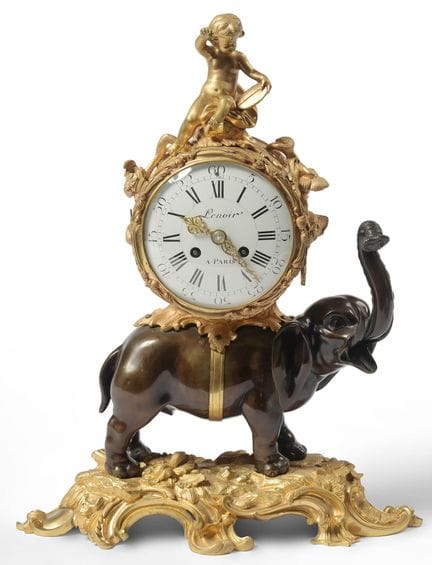 Reloj de pie «A l’éléphant», de estilo Luis XV, en
